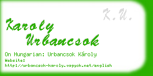 karoly urbancsok business card